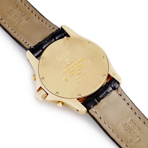 カルティエ サントス ロンド クロノグラフ WM400151 K18YG無垢 純正ダイヤ 青針 ローマン クオーツ