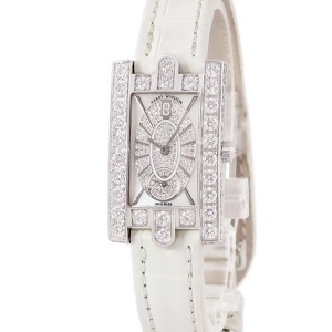 ハリーウィンストン OH済 アヴェニュー クラシック エリプティック AVEQHM21WW241 K18WG ダイヤ クオーツ