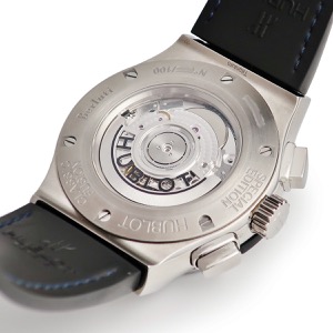 ウブロ クラシックフュージョン ベルルッティ スクリット 521.NX.050B.VR.JBER17 OH済 ブルー 限定 自動巻き