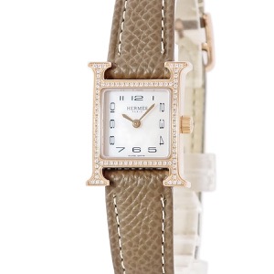 エルメス Hウォッチ ミニ TPM HH1.173 K18PG無垢 純正ダイヤ シェル H型 アラビア クオーツ
