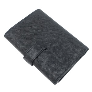 エルメス 三つ折り財布 ベアン コンビネ ヴォーエプソン ブラック 黒  中古