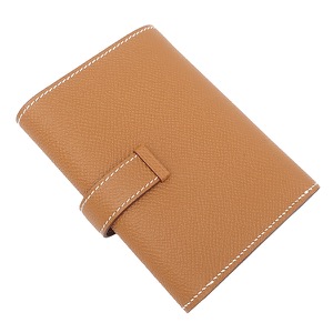 エルメス 三つ折り財布 ベアン コンビネ ヴォーエプソン ブラウン 茶  中古