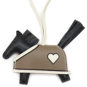 エルメス バッグチャーム ロデオ ロべオ クールPM マルチカラー 黒 オフホワイト グレージュ  中古