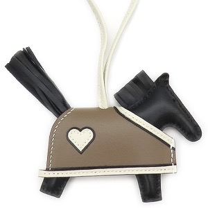 エルメス バッグチャーム ロデオ ロべオ クールPM マルチカラー 黒 オフホワイト グレージュ  中古