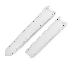 カルティエ 腕時計パーツ 純正 パシャ用 クロコバンド クロコダイル ホワイト 替え ベルト 本革 予備 18mm ホワイト 白 シャイニー Dバックル用 中古