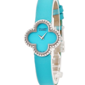 ヴァンクリーフアーペル ヴィンテージ アルハンブラ 336574 メーカーOH済 K18WG無垢 ターコイズ クオーツ