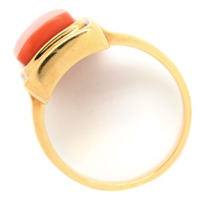 TASAKI リング 指輪 珊瑚 リング K18YG ゴールド 赤 サンゴ スクエア  中古