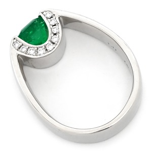 リング 指輪 エメラルド ダイヤモンド リング Pt900 シルバー グリーン 緑 スクエア プラチナム 中古