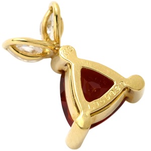 ペンダントトップ ファイアオパール ダイヤ K18YG レッド 赤 ネックレストップ トリリアント マーキス うさぎモチーフ  中古