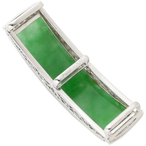 アクセサリー 帯どめ 帯留め 翡翠 Pt900 シルバー 緑 ひすい グリーン ダイヤ プラチナム 中古