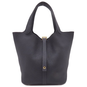 エルメス ハンドバッグ ピコタンロックMM  トリヨンクレマンス ブラック 濃紺  中古