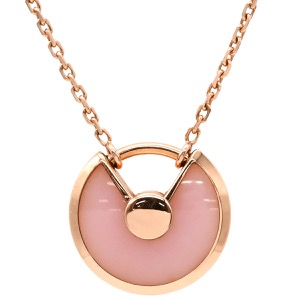 カルティエ ネックレス アミュレット ドゥ カルティエ K18PG ピンク 1P 1石 1粒 ダイヤ ピンクオパール ローズ  中古