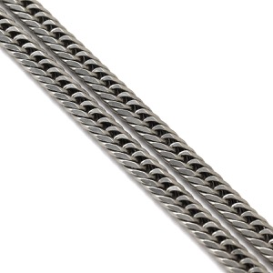 喜平 ネックレス K18WG 18金 59.8cm 30.4g 8面 トリプル K18WG シルバー 造幣局検定マーク ※ショッピングローン対応していません。   中古