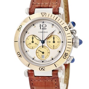 カルティエ パシャ ドゥ カルティエ プロンジャー クロノグラフ 38mm W3101155 K18YG×SS コンビ クオーツ
