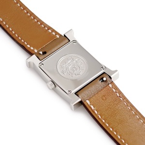 エルメス Hウォッチ HH1.210 H型 シルバー ギヨシェ アラビア スクエア クオーツ