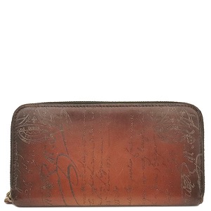 ベルルッティ 長財布 イタウバ スクリットレザー ロングジップ ウォレット レザー ブラウン 茶 カリグラフィ  中古