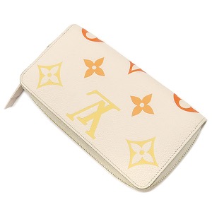 ルイヴィトン 長財布 LV グラディエント ジッピーウォレット モノグラムアンプラント オレンジ ラウンドファスナー グラデーション  M82206 中古