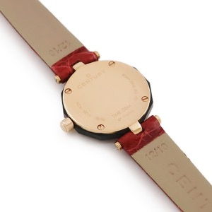 センチュリー プライムタイム PRIME TIME 610.9.S.97.70.CFK OH済 K18RG無垢 純正ダイヤ 赤 クオーツ