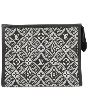 ルイヴィトン クラッチバッグ ポッシュ トワレ 26 ブラック 黒 アイボリー グレー ポーチ セカンドバッグ  M80074 中古