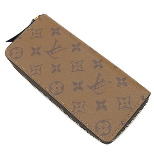 ルイヴィトン 長財布 ポルトフォイユ クレマンス モノグラムキャンバス ブラウン 茶 ベージュ ラウンドジップ M82336 中古
