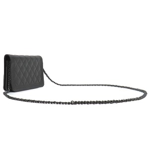 シャネル チェーンウォレット ボーイシャネル ブラック 黒 チェーンショルダー 中古