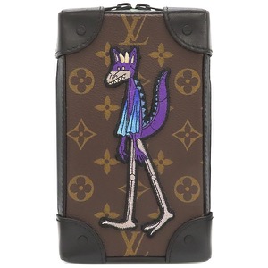 ルイヴィトン ボディバッグ ソフトトランク フォーンボックス モノグラムキャンバス ブラウン LV フレンド 刺  ショルダー  M80144 中古