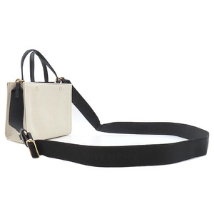 ジバンシイ 2WAYバッグ  G-Tote ミニ キャンバス トートバッグ コットン ホワイト 白 黒 ショルダー  中古
