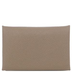 エルメス カードケース カルヴィ ヴォーエプソン グレー未使用 グレージュ  中古