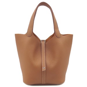 エルメス ハンドバッグ ピコタンロックMM  トリヨンクレマンス ブラウン 未使用 茶  中古