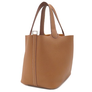 エルメス ハンドバッグ ピコタンロックMM  トリヨンクレマンス ブラウン 未使用 茶  中古