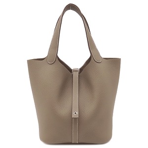 エルメス ハンドバッグ ピコタンロック MM  トリヨンクレマンス グレー未使用 グレージュ  中古