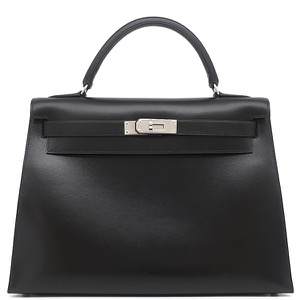 エルメス 2WAYバッグ ケリー 32 外縫い ボックスカーフ ブラック 黒 ハンドバッグ ショルダー  中古