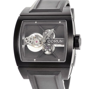 コルム ティーブリッジ トゥールビヨン B022/00936 OH済 スケルトン ブラックPVD加工 トノウ 限定 手巻き