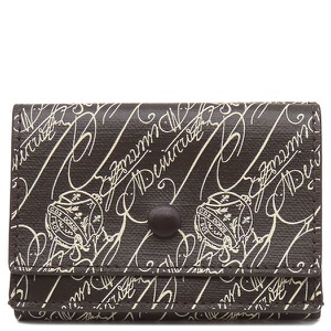 ベルルッティ 三つ折り財布 アカジュー トワル マルブフ ウォレット カーフ ブラウン 茶  106132529 中古