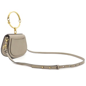 クロエ 2WAYバッグ スモール ブレスレット バッグ レザー グレー ハンドバッグ ショルダー  3S1301 中古