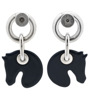 エルメス ピアス タッタソール エナメル マルチカラー 馬柄   中古