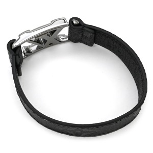 ルイヴィトン ブレスレット ブレスレット ホッケンハイム レザー ブラック #19 黒 グレー M8151E 中古