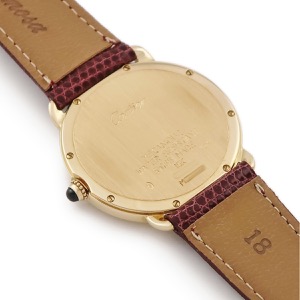 カルティエ ロンド ルイ カルティエ LM W1508951 K18YG無垢製 ギョウシェ ローマン 青針 手巻き