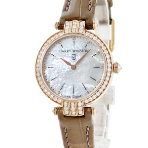 ハリーウィンストン プルミエール 31mm PRNQHM31RR001 K18RG無垢 純正ダイヤ シェル バー クオーツ