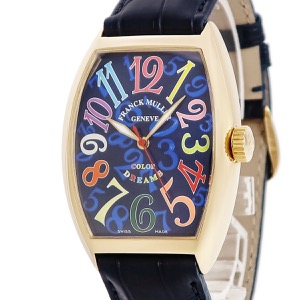 フランクミュラー トノウカーベックス カラードリームス 7851SC K18YG無垢 ギョウシェ ブルー 自動巻き
