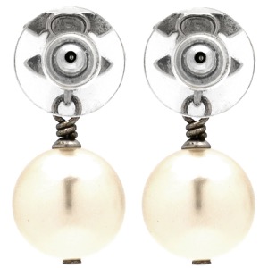 シャネル ピアス ココマーク パール メタル シルバー CCマーク A36138 中古