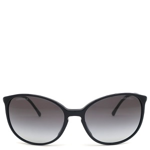 シャネル サングラス ココマーク 55□17 プラスチック ブラック ウェリントン グラデーション 黒 5278-A 中古