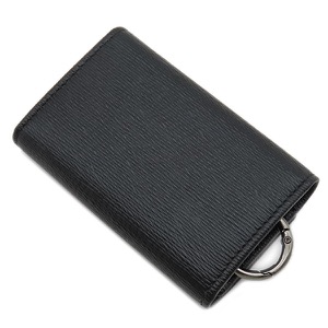 ブルガリ キーケース セルペンティ スカリエ マン レザー ブラック 6連 6本 キーリング付き 黒 中古