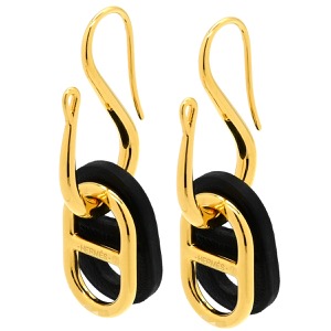 エルメス ピアス オーマイヨン PM GP ブラック シェーヌダンクル  中古