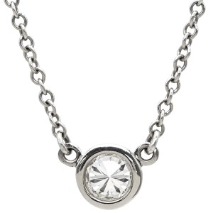 ティファニー ネックレス バイザヤード シングルダイヤモンド ペンダント Pt950 シルバー Pt T&Co. 1石 エルサペレッティ 中古