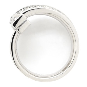 ティファニー リング 指輪 Tワン ワイド ダイヤ K18WG シルバー T＆Co. 750 WG 18金 パヴェダイヤ  68170036 中古