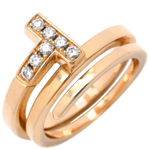 ティファニー リング 指輪 Tスクエア ラップ K18PG ゴールド AU750 18K ダイヤモンド  中古