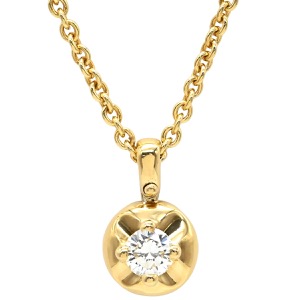 ブルガリ ネックレス コロナネックレス K18YG ゴールド BVLGARI Au750 18K ダイヤ 1P 1粒 中古