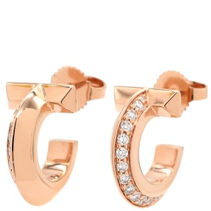 ティファニー ピアス Tワン フープ ダイヤ K18PG ゴールド ピンクゴールド 750 18K 18金  中古