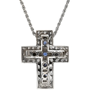 ダミアーニ ネックレス ベルエポック S サファイア ダイヤ  K18WG シルバー 750 DAMIANI   20000849 中古